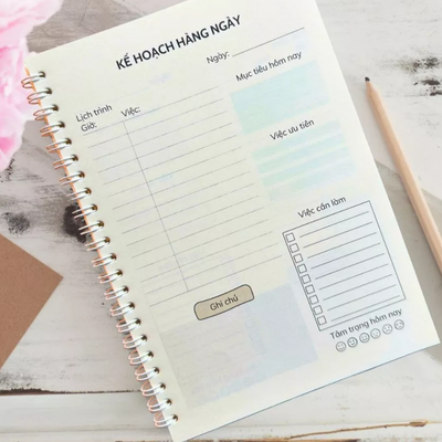 Sổ Tay Kế Hoạch Mục Tiêu Nhật Ký Hàng Ngày
